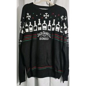 Jack Daniels Bonded Gentleman‎ Jack Knit Holiday Sweater Men's Size XL Christmas